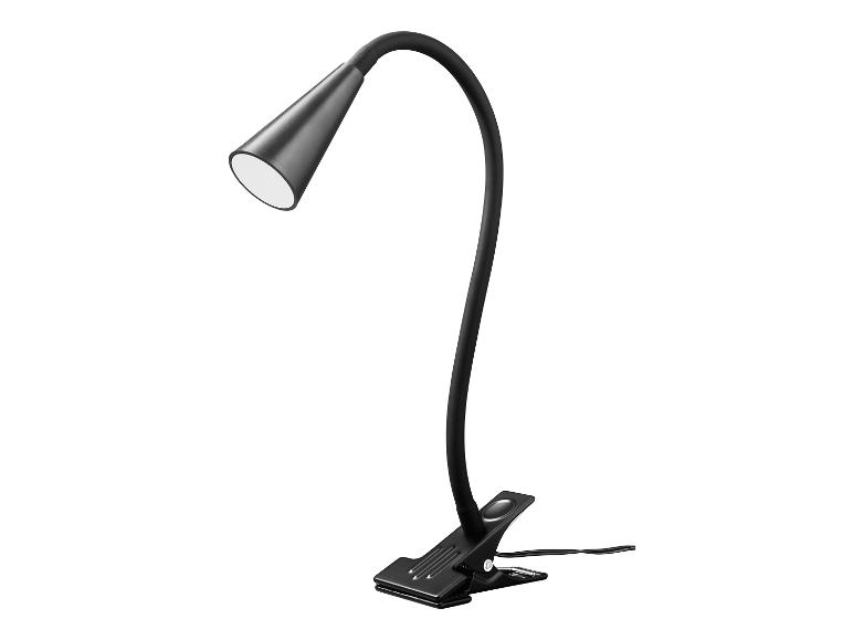 Schwarze LED-Schreibtischlampe mit flexiblem Arm und Klemme