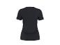 Schwarzes kurzärmeliges Damen-T-Shirt, Rückansicht.