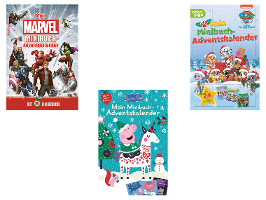 Minibuch-Adventskalender »Marvel / PAW Patrol / Peppa Pig«