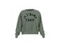 Grünes Sweatshirt mit schwarzem Text 'JE T'AIME PARIS'.
