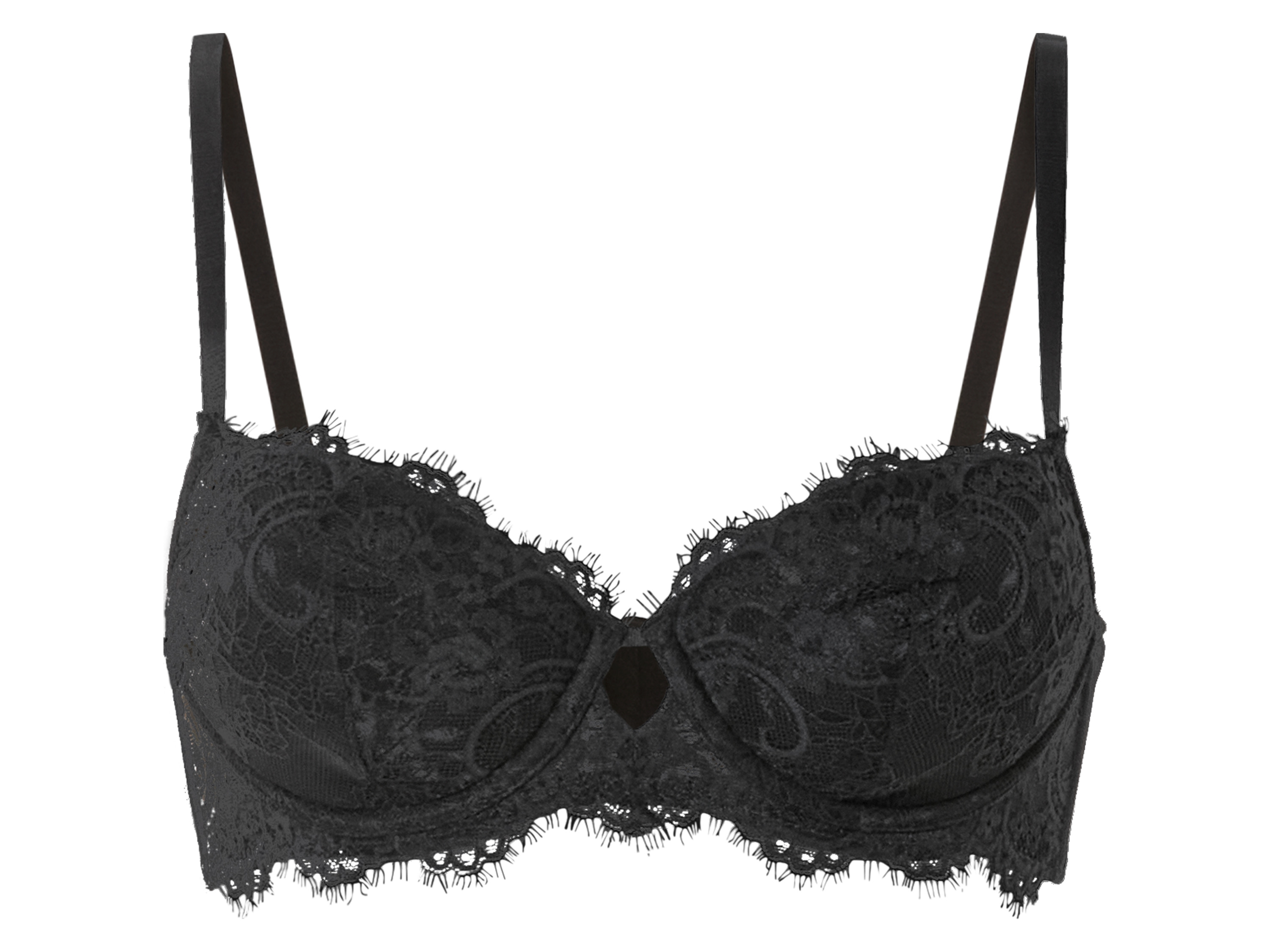 esmara® Damen BH mit Spitze Valentinstag (Schwarz, 80C)““ | schwarz Muster: – Detail: hochwertig verarbeitet mit eleganter Spitze Trägerart: verstellbare Träger Schale: vorgeformt und gepolstert Multipack: – Material: Spitze: Polyamid, 13 % Elasthan Mesh: Polyamid, 8 % Elasthan Lycra® Cupfutter: Polyester Seitenteilfutter: Polyamid Pflegehinweis: waschen bei max. 40 °C Pflegeleicht nicht bleichen nicht im Wäschetrockner trocknen nicht bügeln nicht trockenreinigen Größe: 75B – 85B Meine Lidl-Größe – so einfach gehts Deine Größe findest du in der Lidl-Größentabelle . Oeko-Tex® Standard 100 Geprüft auf Schadstoffe Zertifizierungsnummer: Hkum 030975 Testex Standard 100 by Oeko-Tex® ist die weltweit bekannteste, unabhängige Zertifizierung schadstoffgeprüfter Textil- und Lederprodukte aller Art – vom Garn und den Stoffen bis hin zum gebrauchsfertigen Artikel. Das Label bestätigt