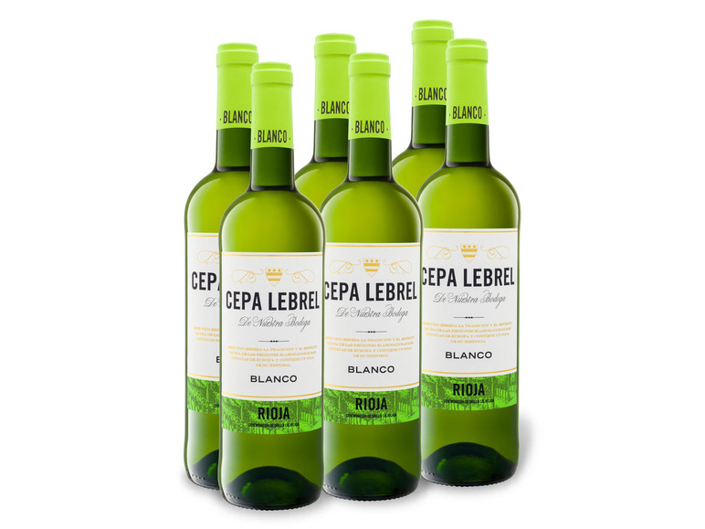 6 x 0,75-l-Flasche Weinpaket Cepa Lebrel Blanco DOC trocken, Weißwein