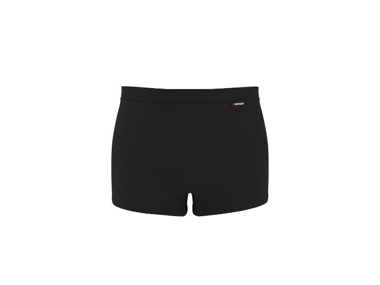 Schwarze Herren-Boxershorts mit elastischem Bund.