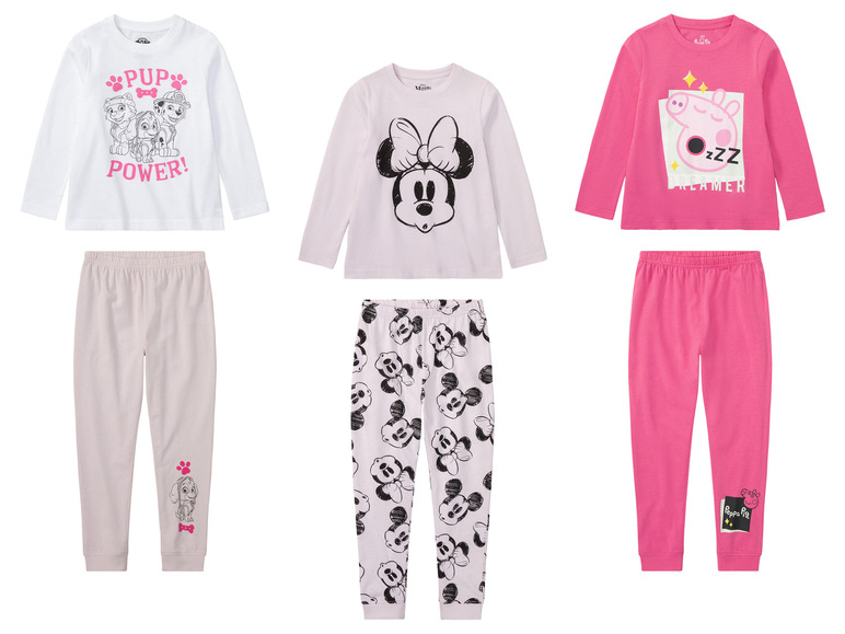Gehe zu Vollbildansicht: Kleinkinder/Kinder Mädchen Pyjama mit Textildruck - Bild 1