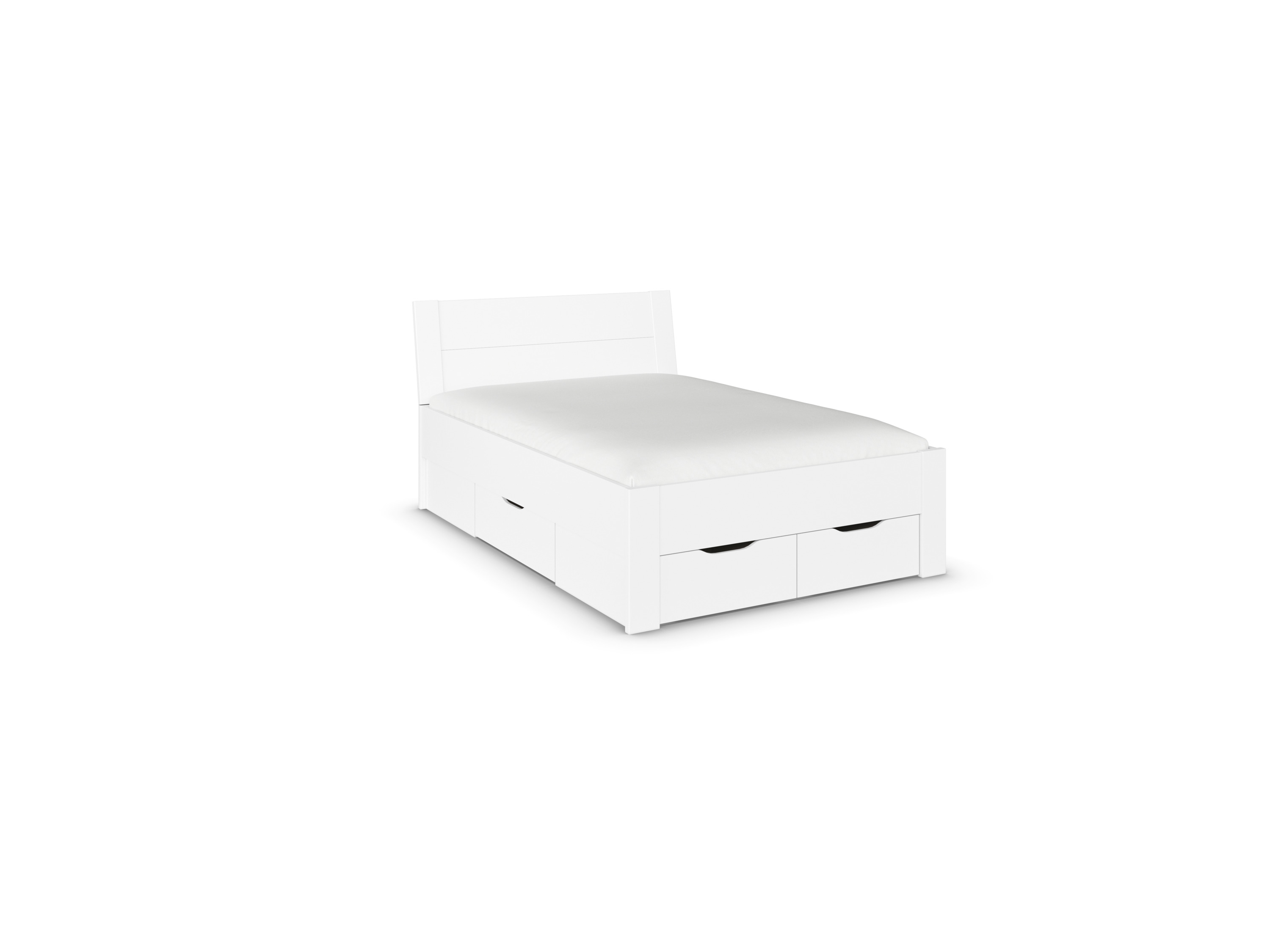 RAUCH ORANGE Aditio Beds Bett mit Unterbau (Liegefläche 140 cm, Weiß, Breite 146 cm / Höhe 100 cm)