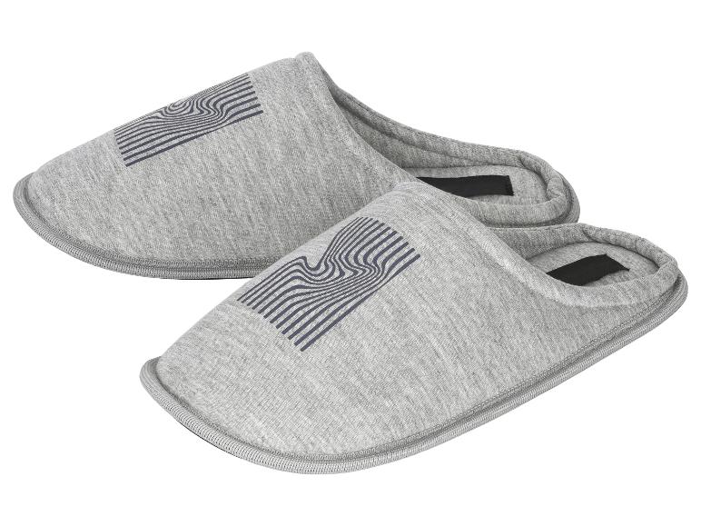 Graue Hausschuhe mit Wellenmuster