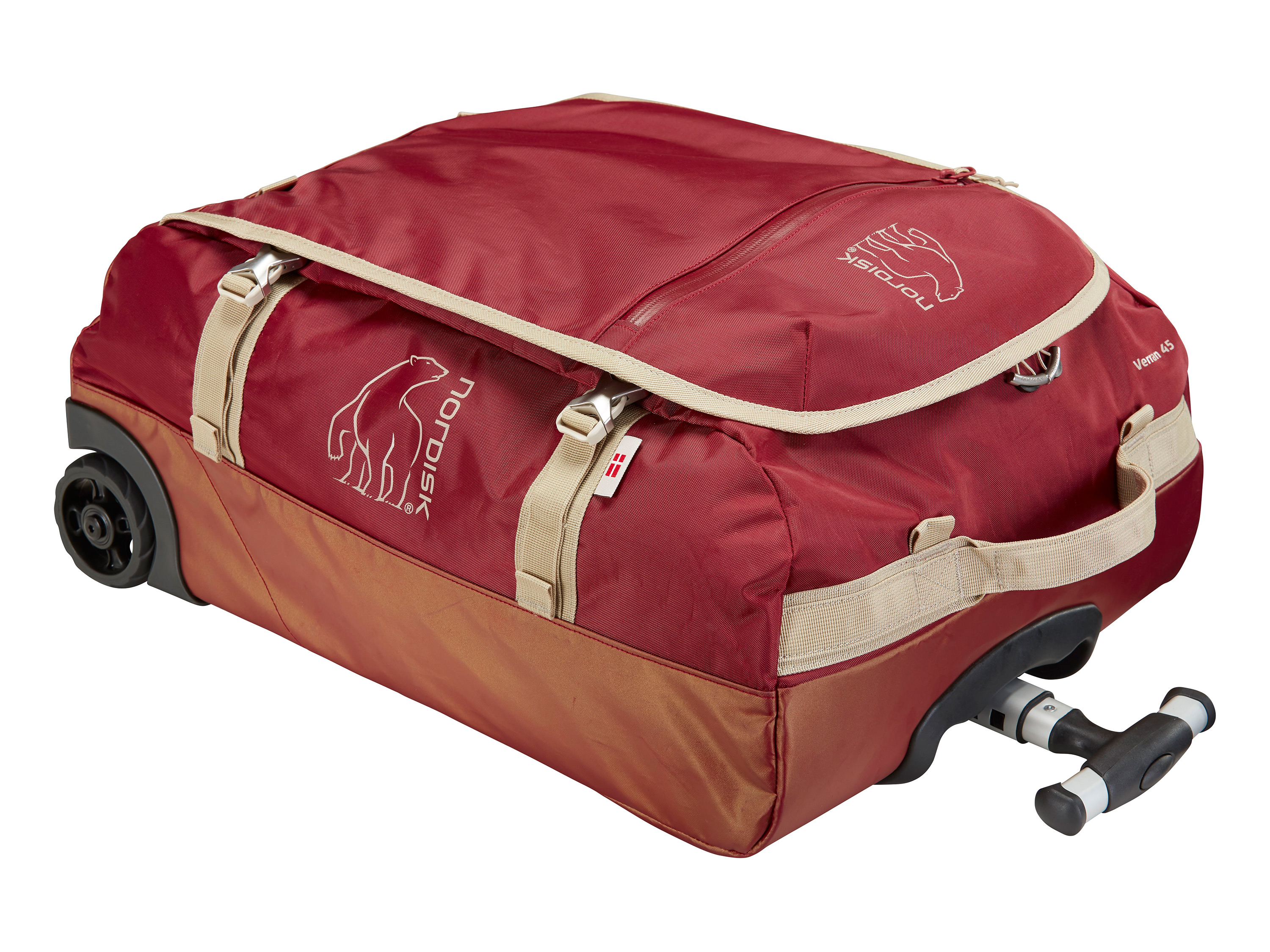 Thumbnail - Nordisk Verran Wheeled Duffel Rucksack (Burnt Red, 45 L)