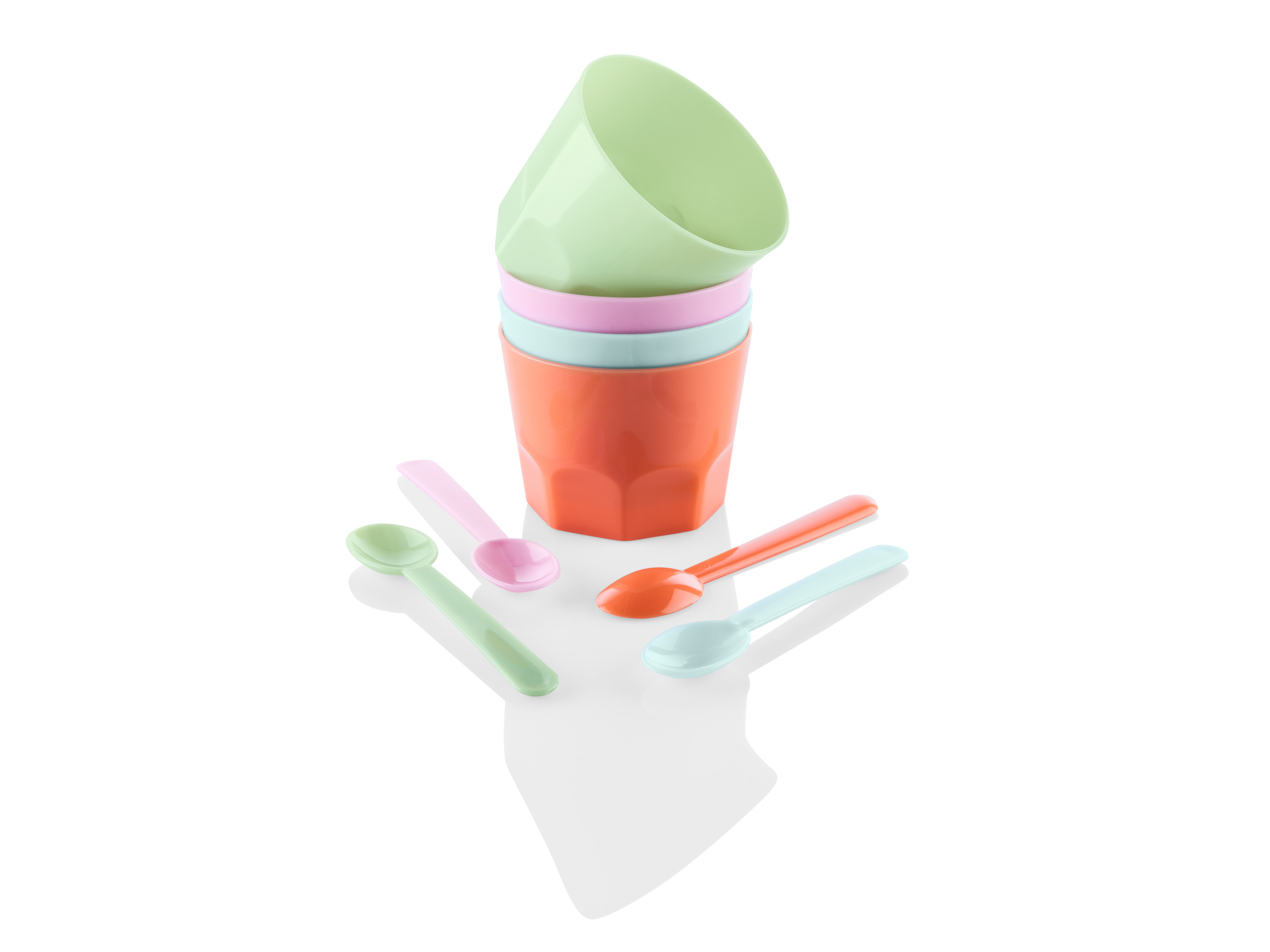 Thumbnail - ERNESTO® Eisbecher Kunststoff (Eisbecher mit Löffel/4er Set)
