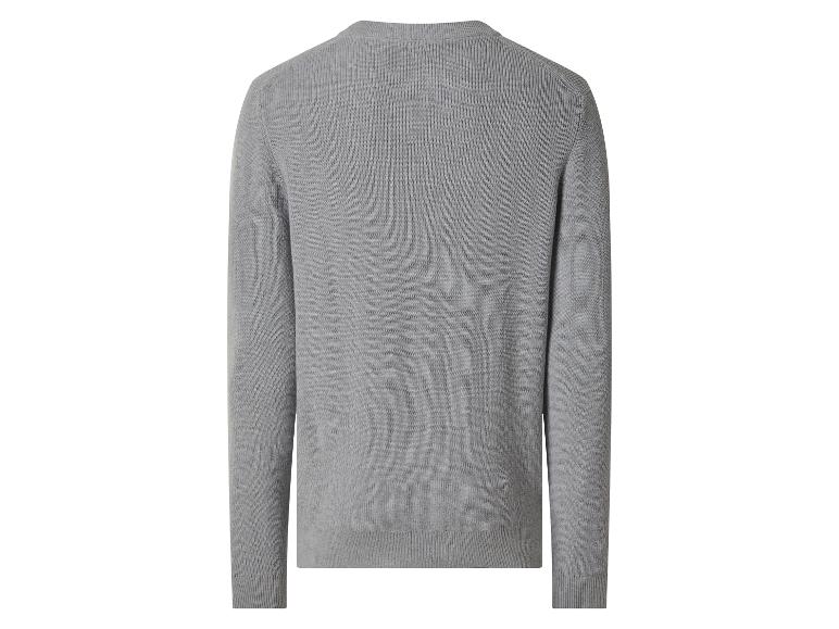 Herren-Strickpullover in Grau, Rückansicht.