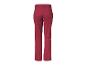 Rote Damen-Outdoorhose mit Kniebesätzen und kleinem weißem Logo am rechten Bein.