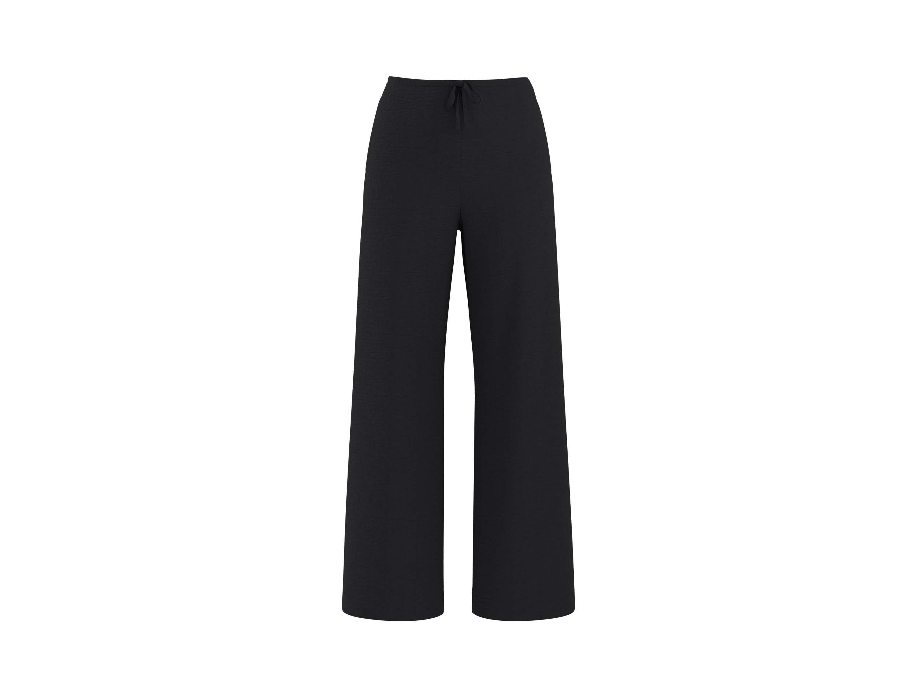 ESMARA® Damen Wide-Leg-Satinhose (Schwarz, S(36/38))