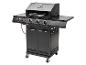Char-Broil Gasgrill: schwarzes Modell mit drei Brennern und Wagen.