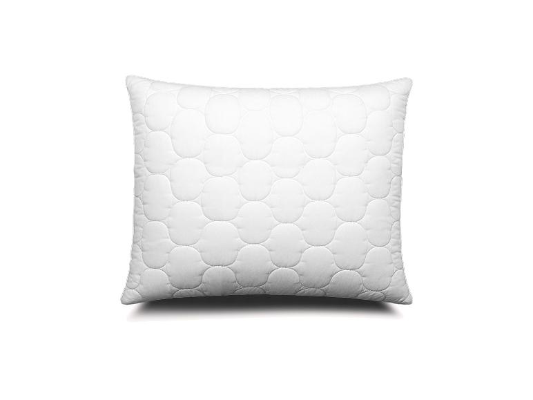 Weißes gestepptes Kissen mit Kreismuster