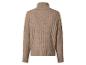 Damen-Rollkragenpullover aus braunem Rippstrick-Kaschmir, Rückansicht.