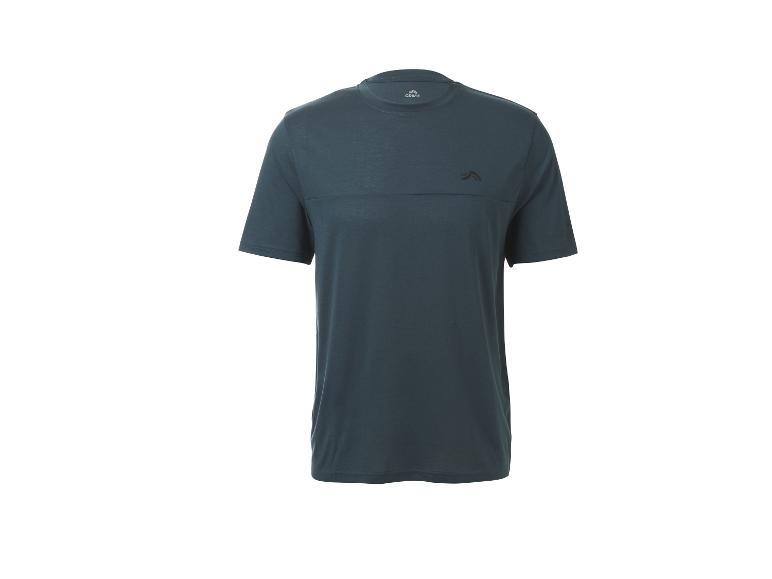 Dunkelblaues Herren-Sport-T-Shirt mit Logo auf der Brust