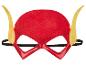 Rot-gelbe Superheldenmaske mit schwarzem Gummiband