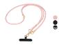Rosa Handyband mit goldenen Details und schwarzem Patch, mit Farboptionen.