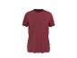 Bordeauxrotes Kurzarm-Sport-T-Shirt mit kleinem Logo auf der Brust.