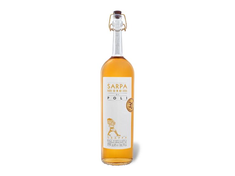 Flasche Poli Sarpa Oro Grappa, Sonderedition, 40% Vol.