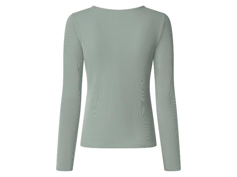 Damen Geripptes Langarmshirt