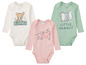 Drei Baby-Bodys mit Disney-Motiven: Bambi, Dumbo und Dschungelbuch.