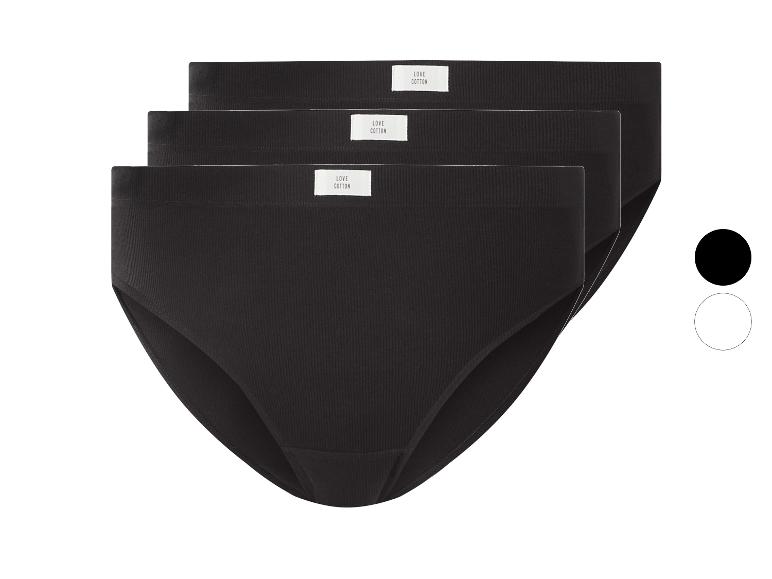 Damen Gerippte Slips, 3 Stück