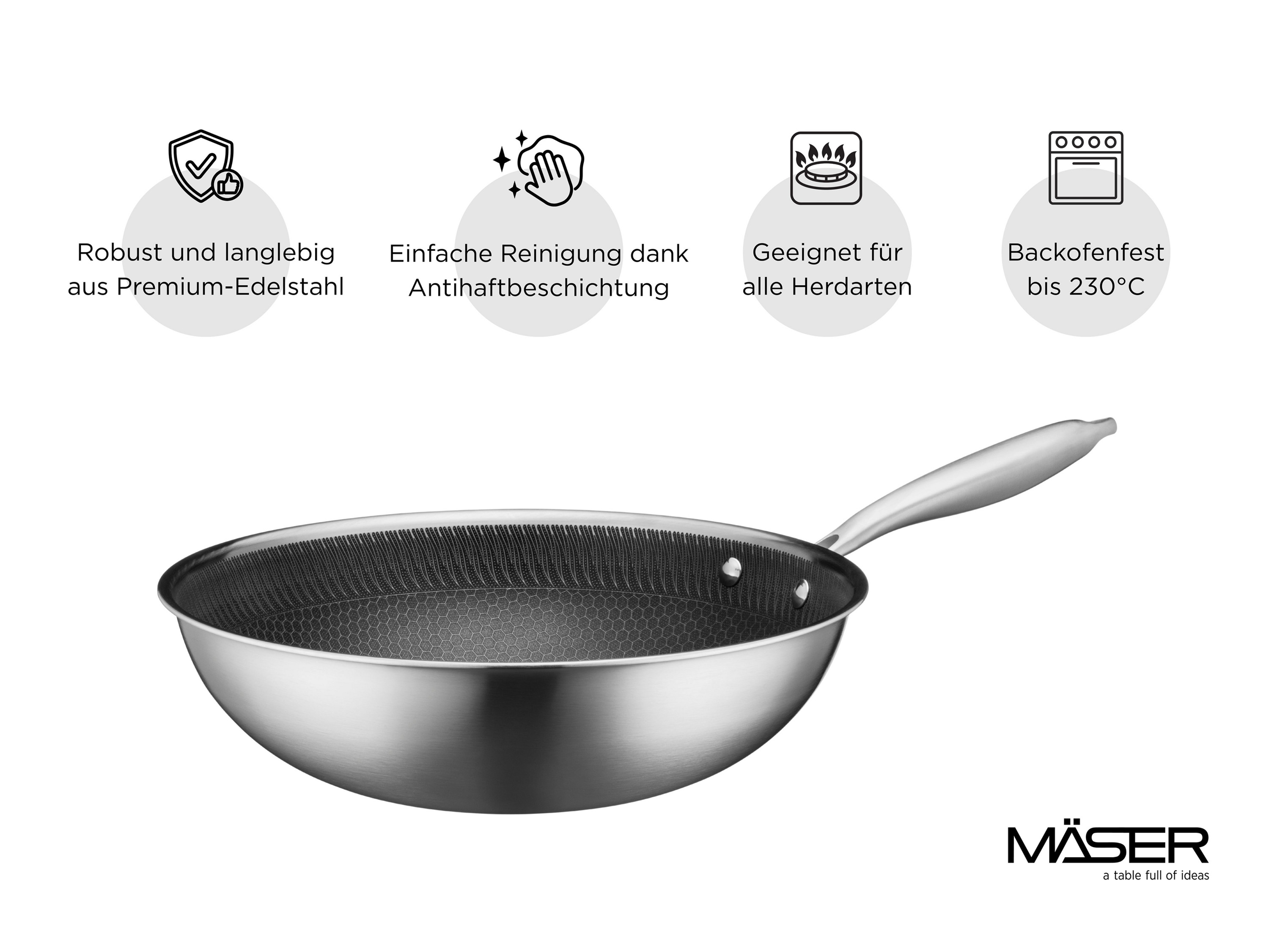 MÄSER Pfanne »Hestia Keramik« (Wok, 30 cm) – Bild 3 von 4