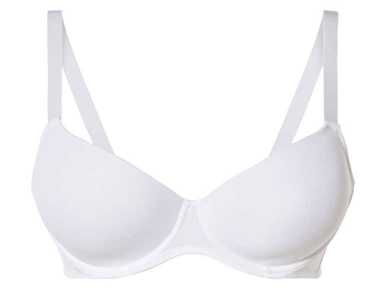 Ein weißer BH ohne Bügel.