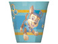 Ein blauer Becher mit einem Bild von Chase aus der Paw Patrol.