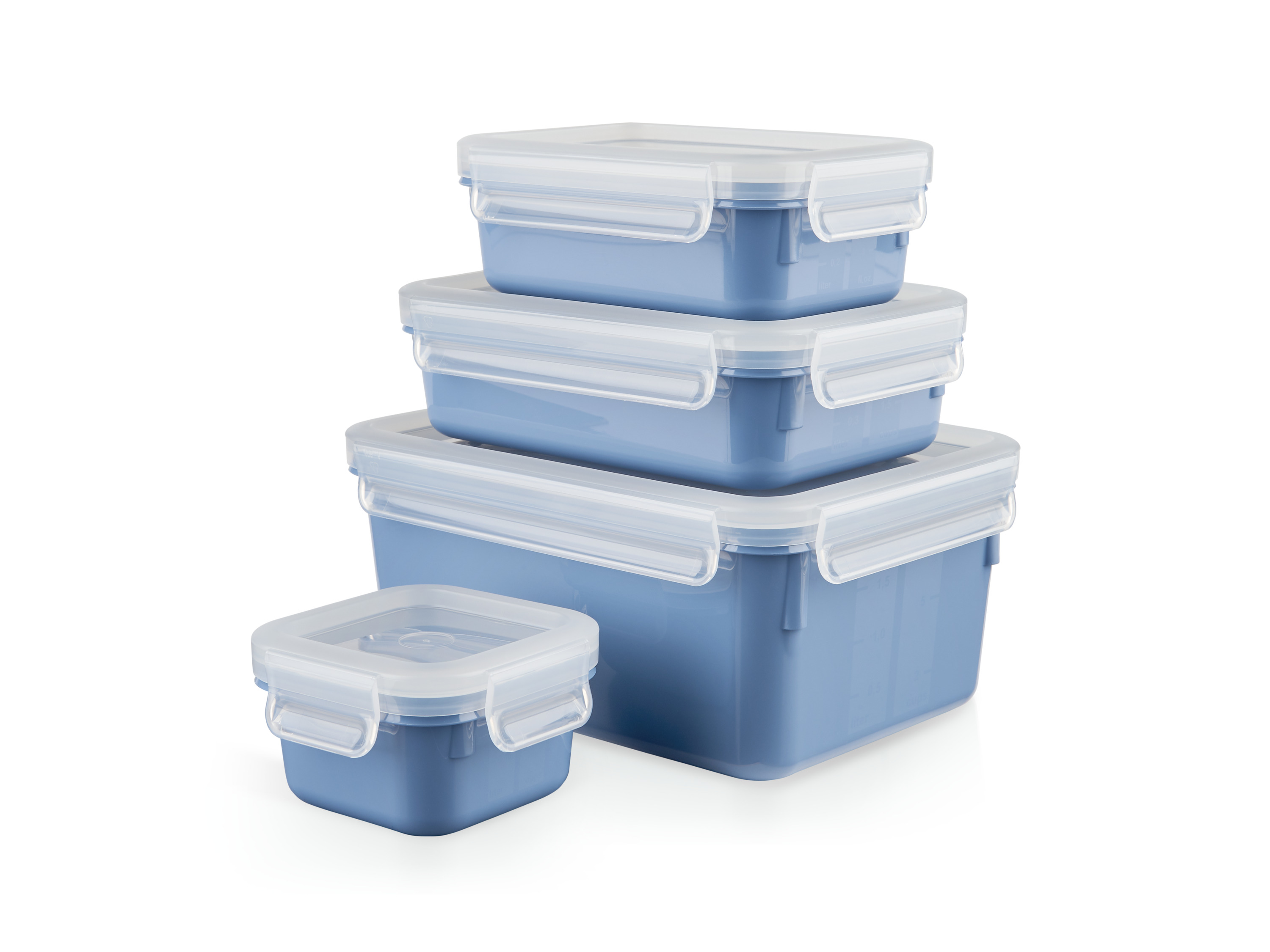 EMSA Frischhaltedosen-Set Clip & Close Color Edition, 4er-Set (aqua-blau) – Bild 4 von 4