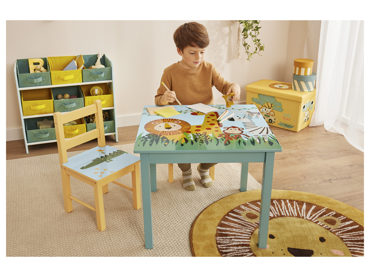 Stühlen, Safari-Mot… mit mit 2 Kindertisch LIVARNO home