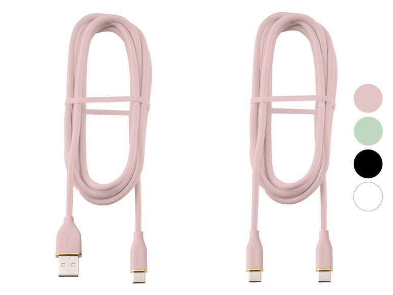 Zwei rosa USB-C Kabel der Marke TRONIC