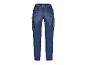 Eine blaue Jeans mit Seitentaschen