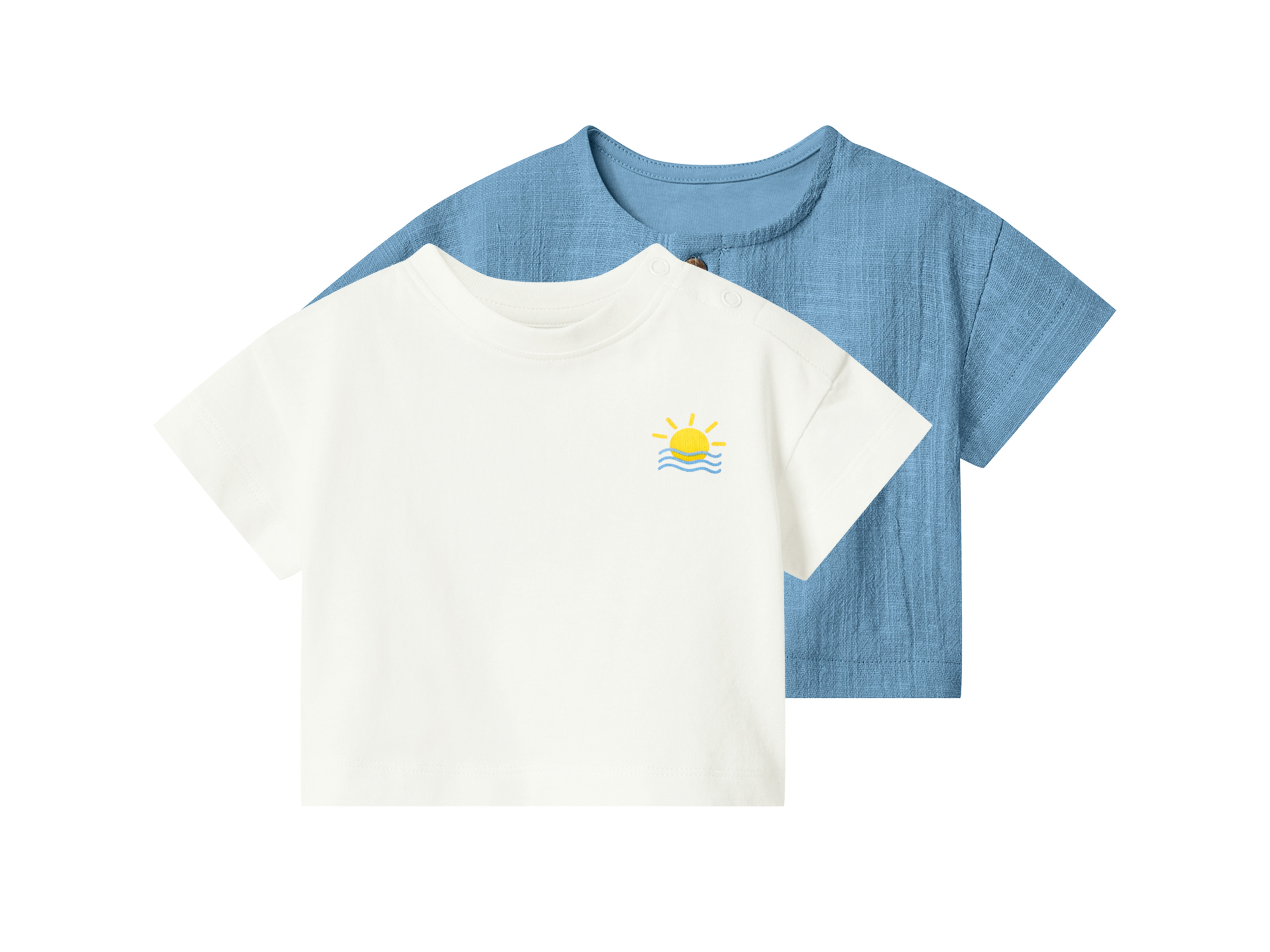 LUPILU® Baby T-Shirts, 2 Stück (Weiß, 74/80)""