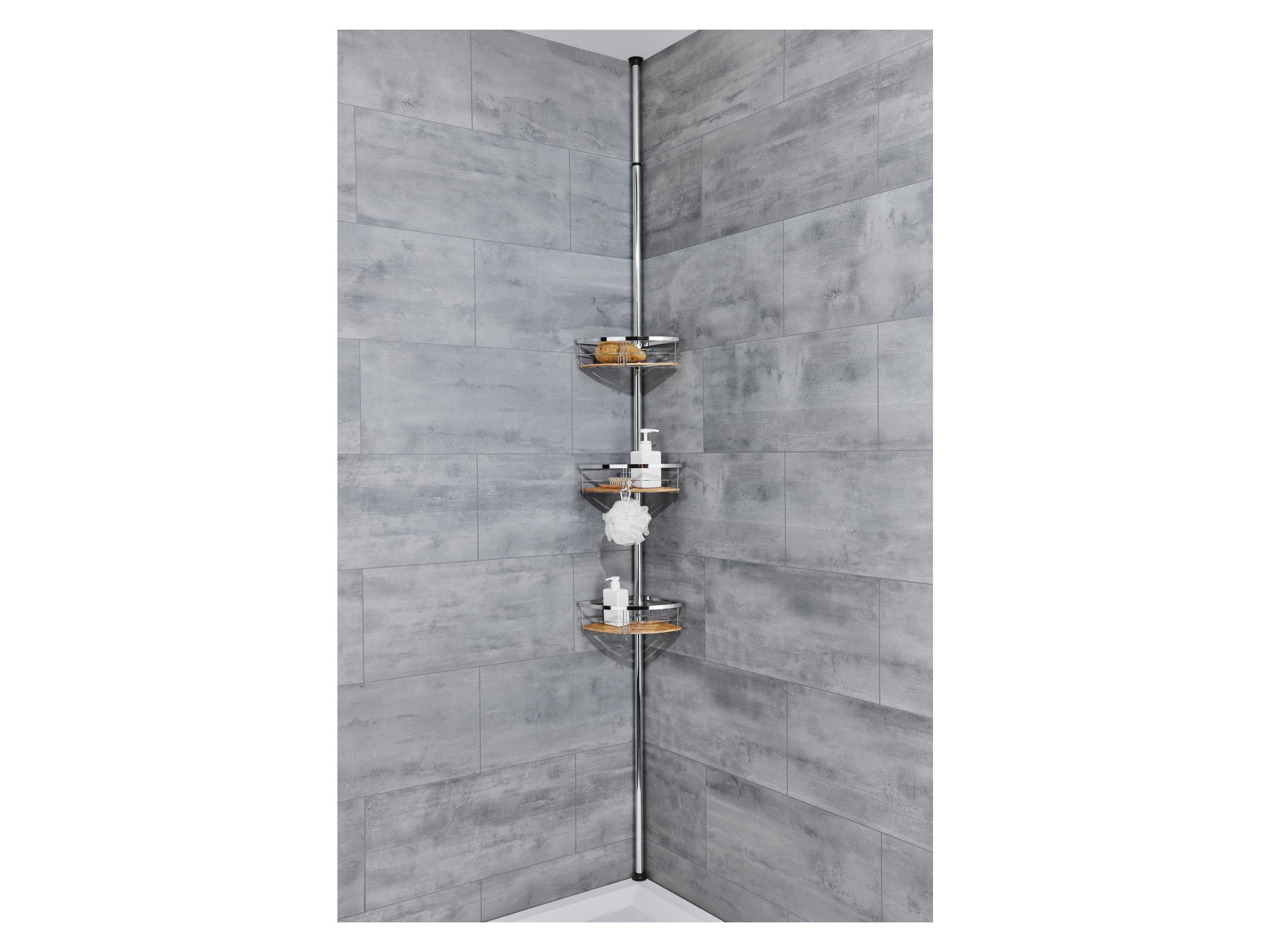 Thumbnail - LIVARNO home Teleskop-Badregal, mit 3 Ablagekörben