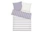 Gestreiftes Tom Tailor Bettwäsche-Set in Lila und Weiß.