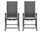 Zwei graue klappbare Gartenstühle mit Armlehnen