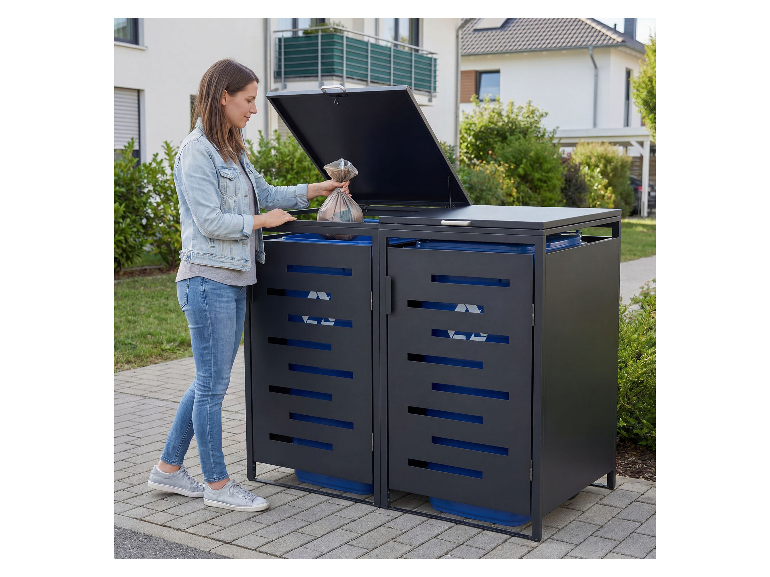 JUSKYS Metall Mülltonnenbox Arel (2er) – Bild 2 von 4