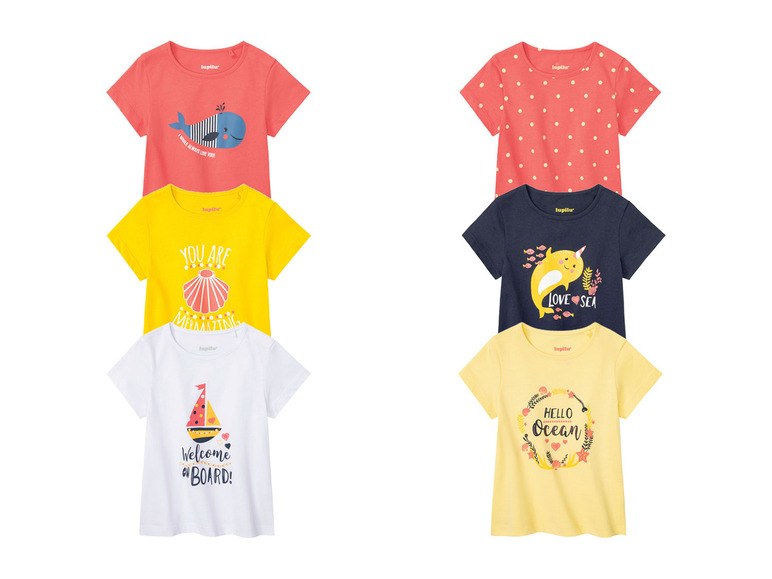 Gehe zu Vollbildansicht: lupilu® Kleinkinder Mädchen T-Shirt, 3 Stück, aus reiner Baumwolle - Bild 1