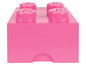 Rosa LEGO Aufbewahrungsbox mit vier Deckeln.