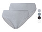 Zwei Paar graue Damen-Unterhosen aus Baumwolle.