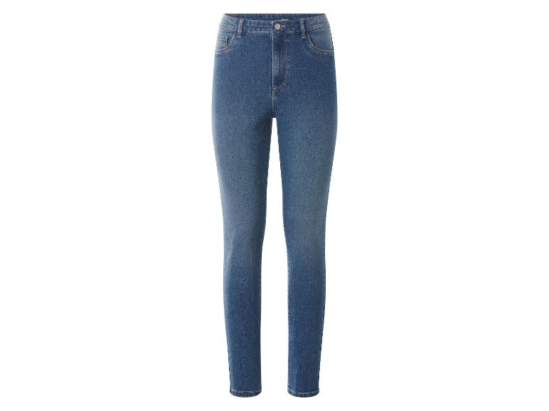 Damen-Bluejeans mit hoher Taille und schmalem Bein.
