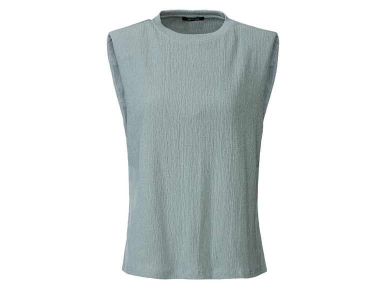 Ein hellblaues ärmelloses Top.