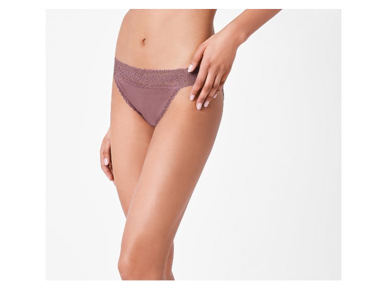 Damen Slips mit Spitze, 5 Stück