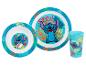 Stitch Geschirr: Teller, Schale und Becher, tropisches Design.