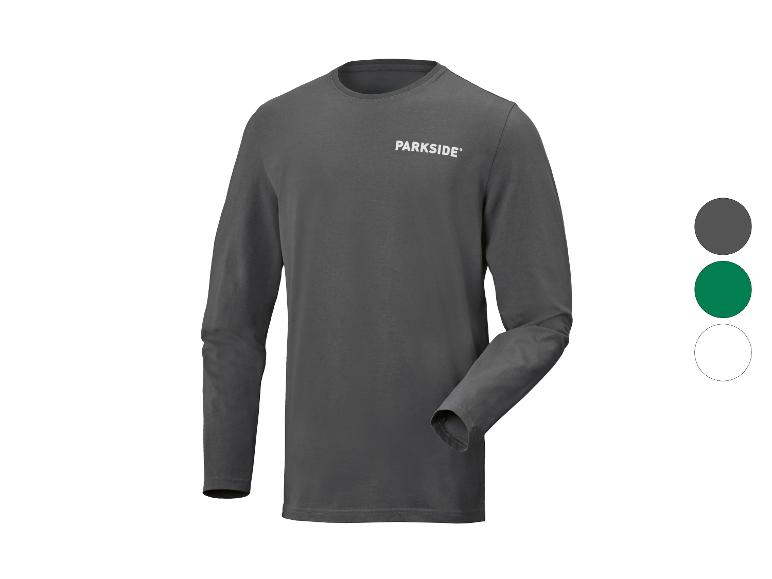 Graues Herren-Langarmshirt mit „PARKSIDE“-Schriftzug auf der Brust, mit Farboptionen.