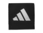 Schwarzes Adidas-Logo auf schwarzem Hintergrund.