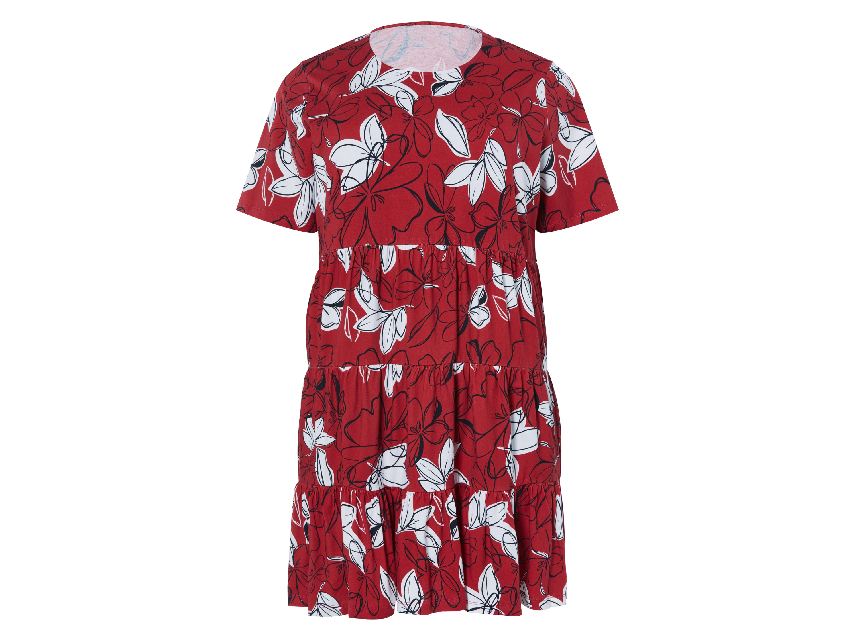 esmara® Damen Kleid (Gemustert/rot, 3XL(56/58))““ | dass ein Textil- oder Lederprodukt auf mehr als 300 Schadstoffe geprüft wurde. Cotton made in Africa Wir unterstützen den nachhaltigen Baumwollanbau in Afrika Mit dem Kauf dieses Produkts leistest Du einen wichtigen Beitrag zur Zukunft Afrikas uns zum Schutz der Umwelt. Du unterstützt die Initiative Cotton made in Africa dabei, die Lebensbedingungen afrikanischer Kleinbäuerinnen und Kleinbauern und ihrer Familien zu verbessern und die Umwelt zu schützen. Mehr unter: cottonmadeinafrica.org/massbalance Eine Initiative der AID BX Trade Foundation Tencel TM Lyocell Mit Fasern natürlichen Ursprungs Tencel TM Lyocell ist eine umweltverträgliche Faser aus Cellulose, ressourcenschonend in der Herstellung und vollständig biologisch abbaubar. Die glatte Faseroberfläche von Tencel™ Lyocellfasern nimmt Feuchtigkeit effizienter auf als Baumwolle. Dies unterstützt den natürlichen Temperaturausgleich des Körpers und verleiht der Haut Tag und Nacht ein kühles und trockenes Gefühl. Tencel TM ist eine Marke der Lenzing AG. Hohenstein Das passt perfekt Das Prüfinstitut Hohenstein führt seit rund 60 Jahren Reihenmessungen und Studien zur Erfassung der Körpermaße durch. Mit Nutzung der 3-D-Bodyscannertechnologie werden die realen Körperformen visualisiert und in verlässliche Größentabellen umgerechnet.““