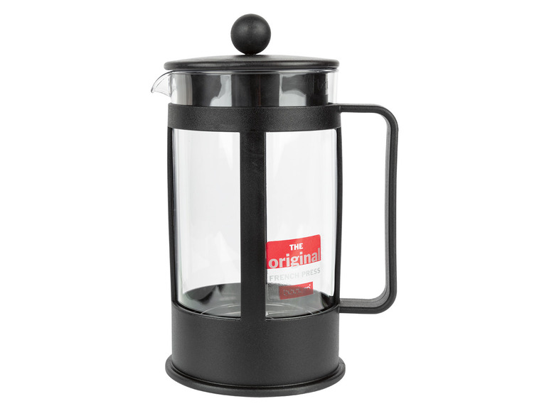 Eine schwarze Glas-French-Press von The Original