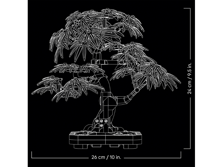 Bonsai zum Zusammenbauen, 26 cm breit und 24 cm hoch.